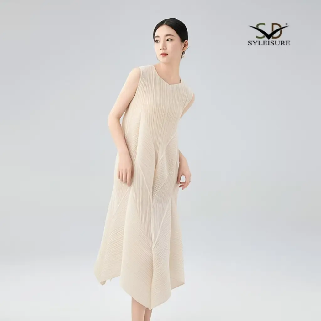 Women’s Pleated Sleeveless Asymmetric Midi Dress (3).jpg