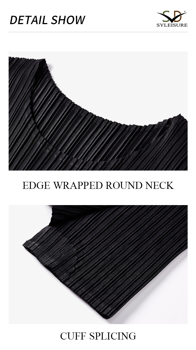 Women's Pleated Short - Sleeve Midi Dress (9)