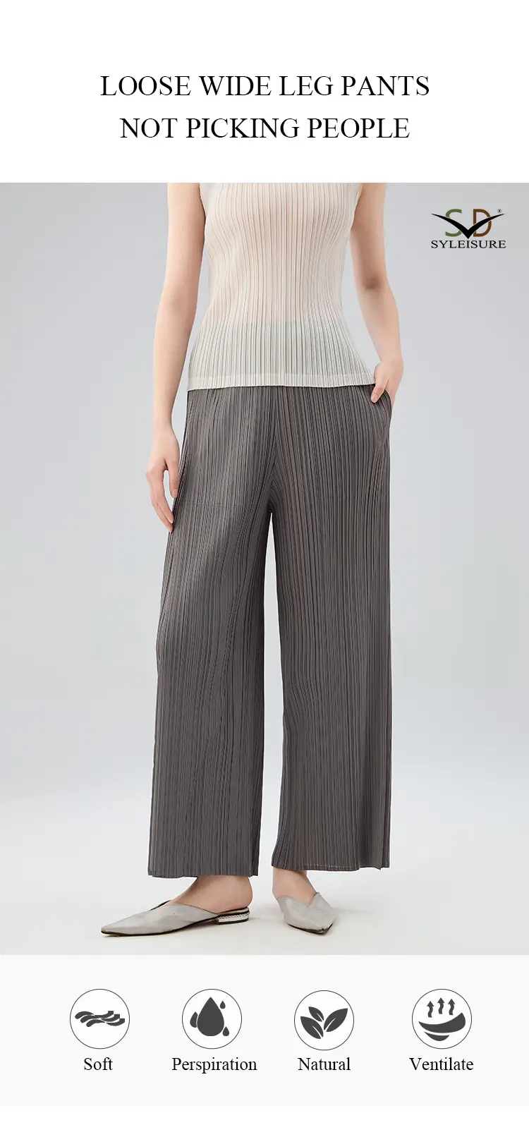 Pleated Wide - Leg Pants (3)