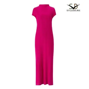 Women's Mock Neck Short Sleeve Pleate...