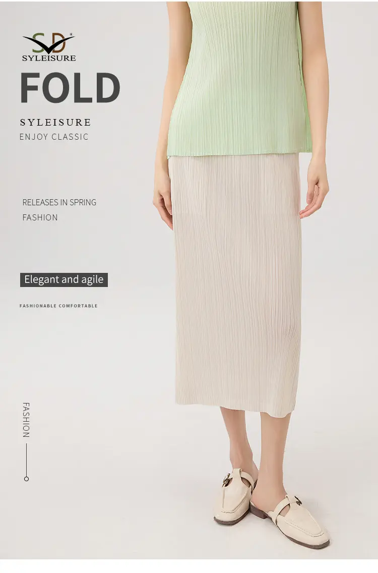 Pleated Midi Skirt  (1)