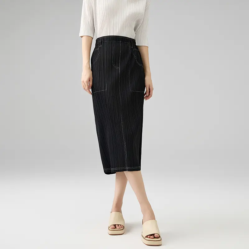 Women’s Pleated Midi Skirt – Elastic ...