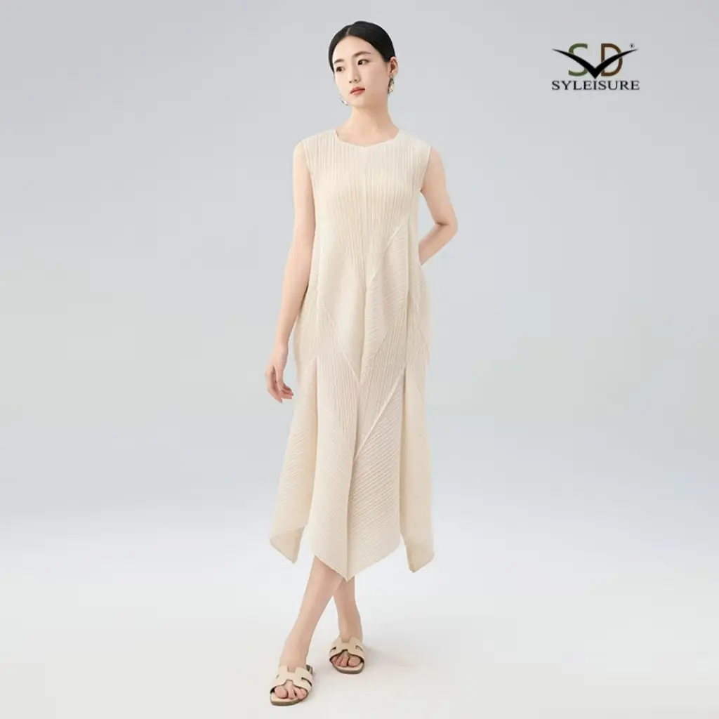 Women’s Pleated Sleeveless Asymmetric Midi Dress (4).jpg