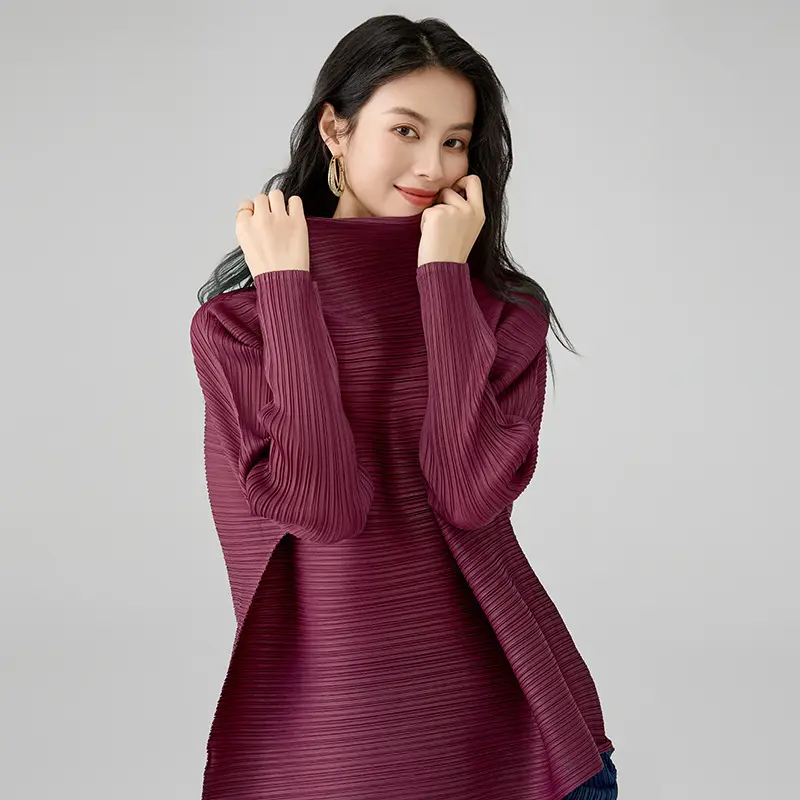 Women's Elegant Pleated Long Sleeve Blouse  (5).jpg