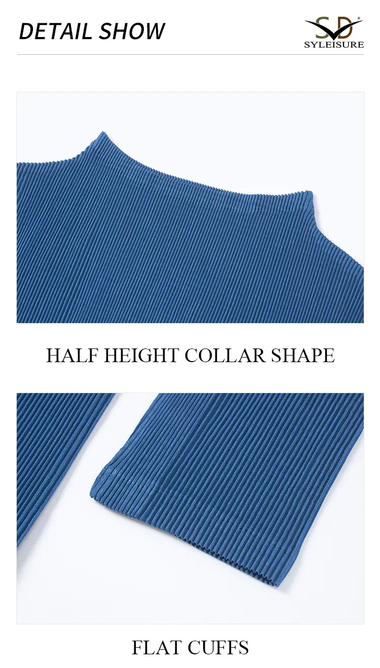 Women's Pleated Long - Sleeve Mock Neck Top (9)