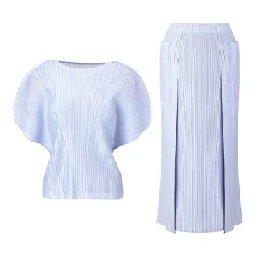 Elegant Pleated Two-Piece Skirt Set f...