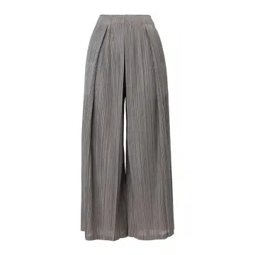 Women's Pleated Wide-Leg Trousers – L...