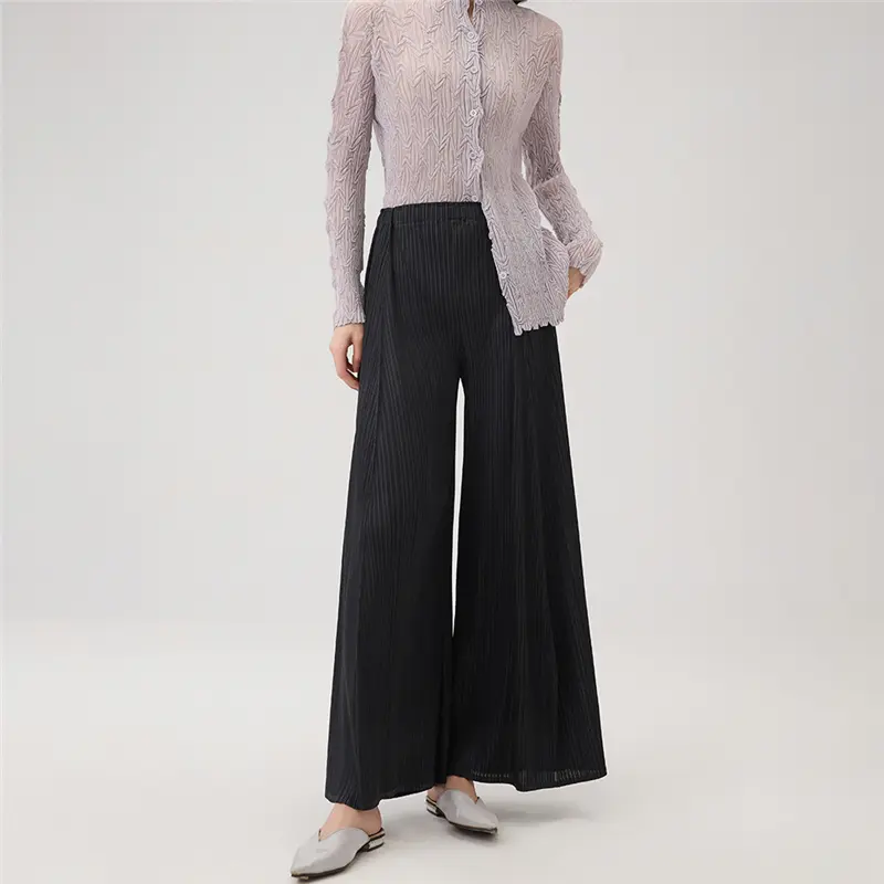 High Waist Pleated Wide Leg Pants