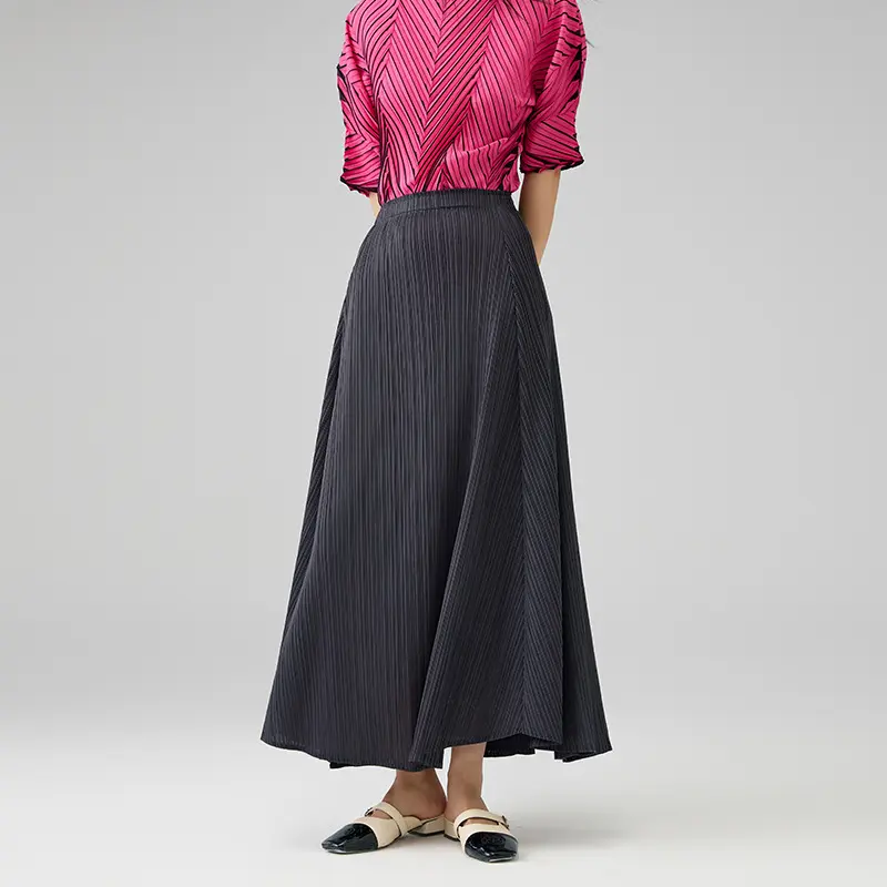 Elegant Pleated Maxi Skirt for Women