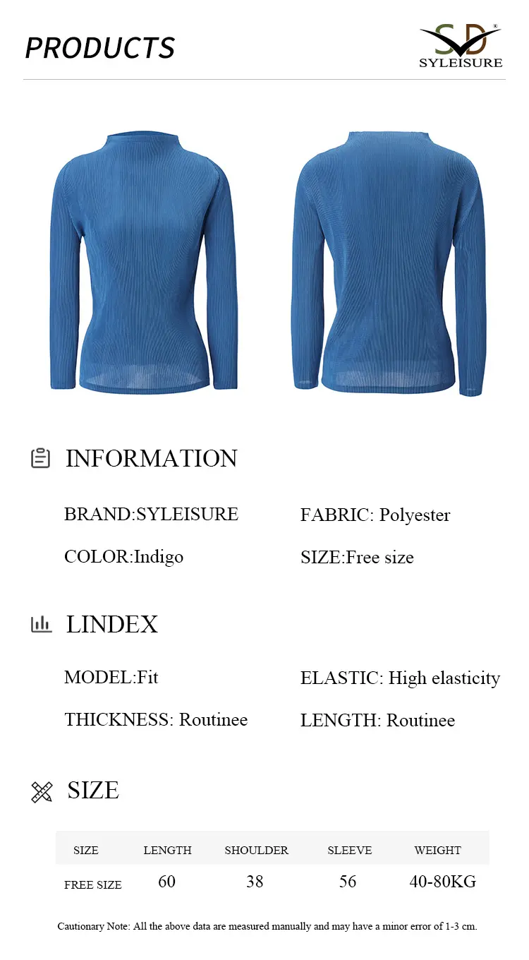 Women's Pleated Long - Sleeve Mock Neck Top (6)