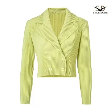 Women's Pleated Cropped Blazer