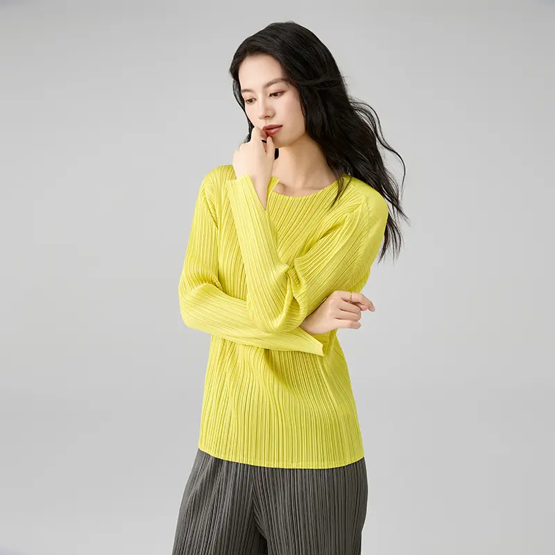 Elegant Long Sleeve Pleated Top for Women  (3).jpg