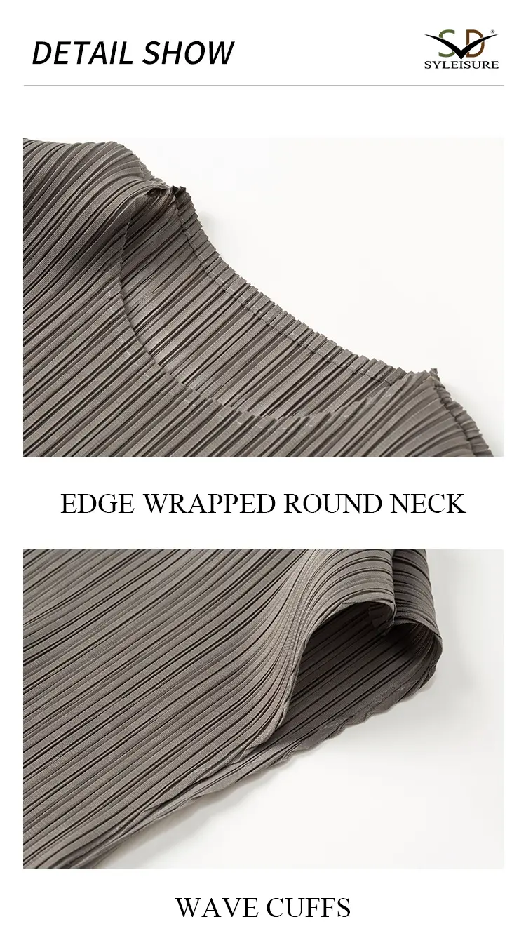 Women's Pleated Short - Sleeve Midi Dress (9)