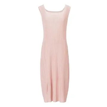 Women’s Pink Sleeveless Pleated Maxi ...
