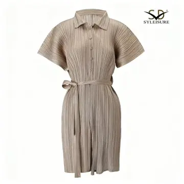 Women's Pleated Short - Sleeve Romper