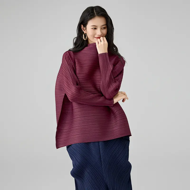 Women's Elegant Pleated Long Sleeve Blouse  (3).jpg