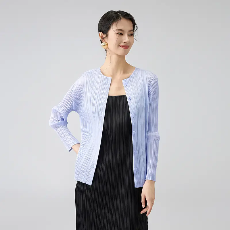 Pleated Long Sleeve Button Up Cardigan (4).jpg