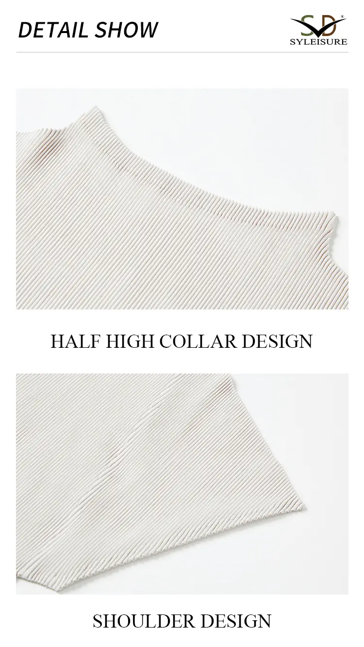 Women's Pleated Short - Sleeve Mock Neck Top (9)