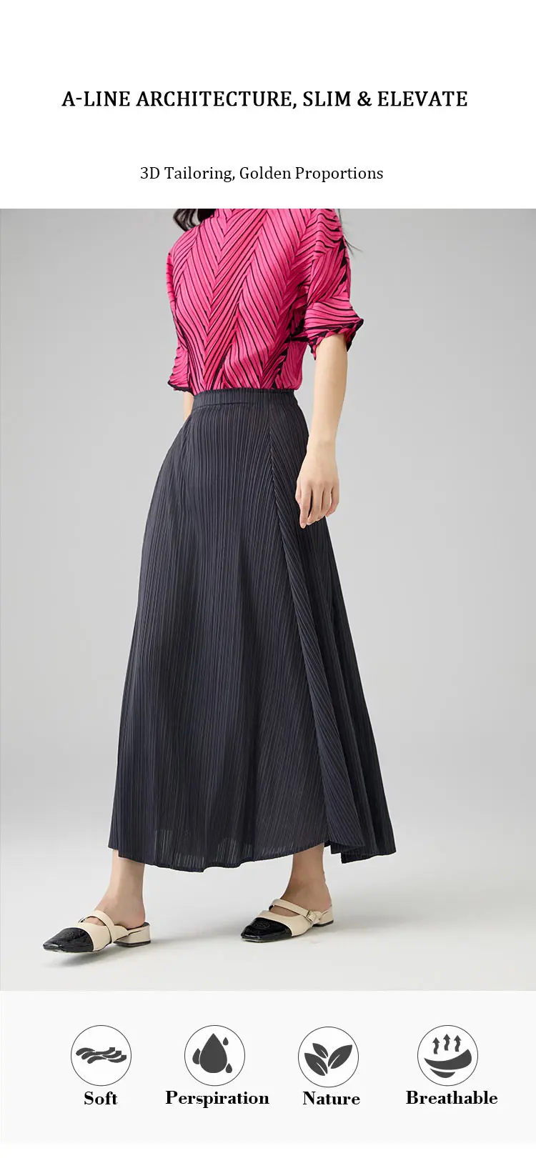 Elegant Pleated Maxi Skirt (4)