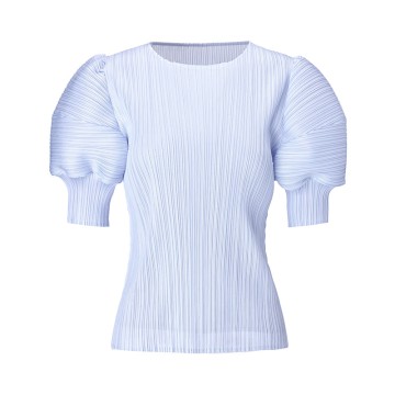 Elegant Pleated Puff Sleeve Blouse