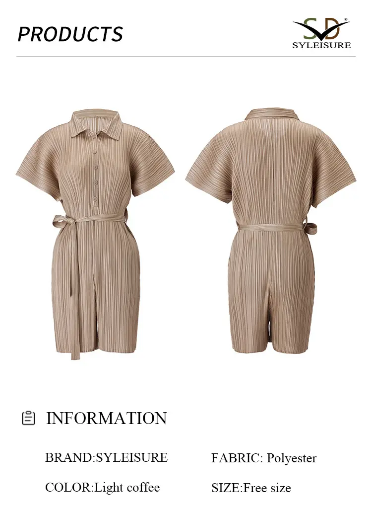 Women's Pleated Short - Sleeve Romper (8)