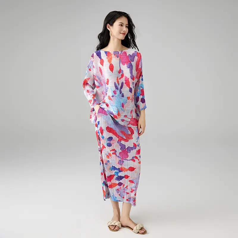 Floral Pleated Two Piece Set for Women (3).jpg