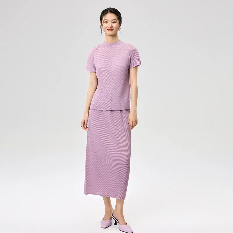 Women’s Pleated Short Sleeve Top and ...