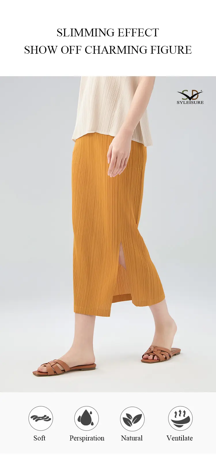 Women's Pleated Midi Skirt (7)