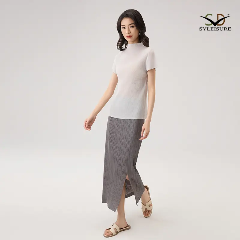 Women's Pleated Short - Sleeve Mock Neck Top (4).jpg