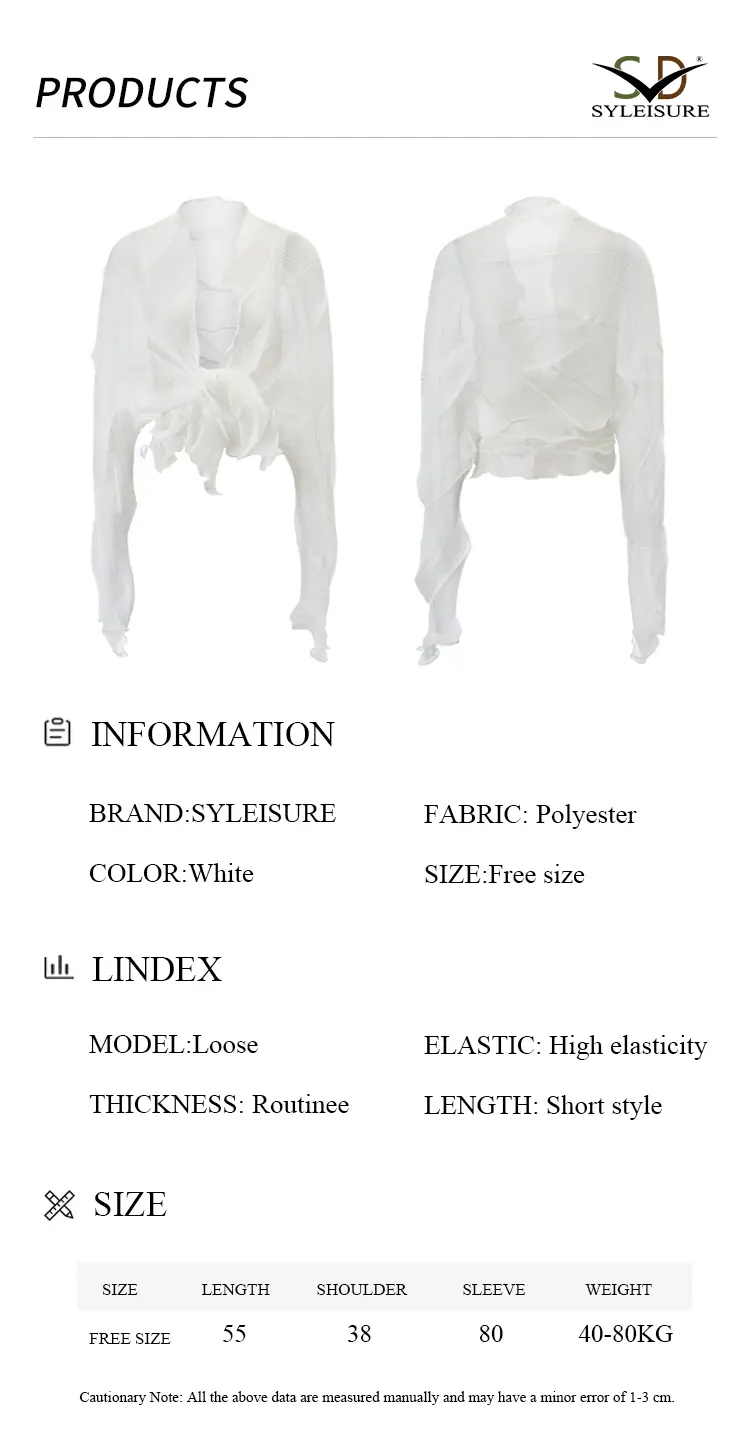 Women's Sheer Pleated Ruffled Shrug (8)