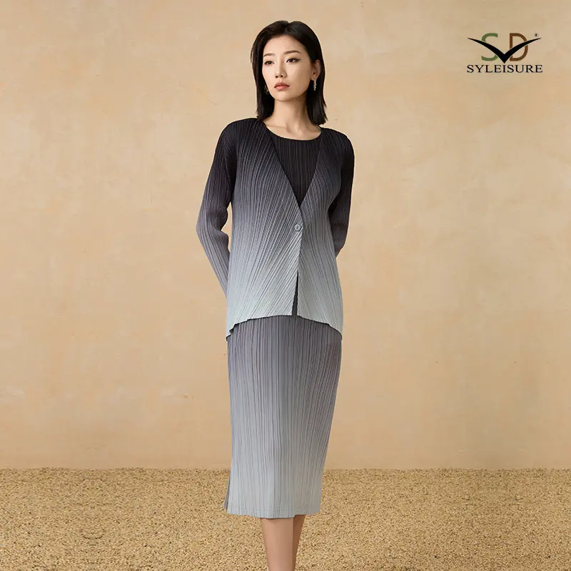 Women's Pleated Gradient Two - Piece ...