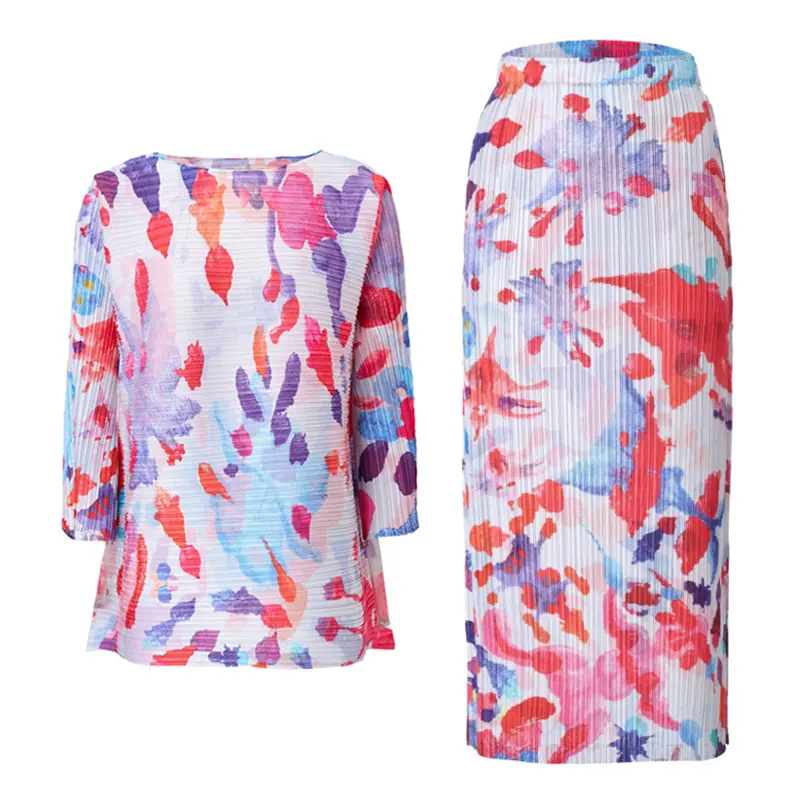 Floral Pleated Two Piece Set for Women (1).jpg