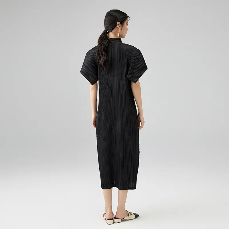 Women's Elegant Pleated Midi Dress