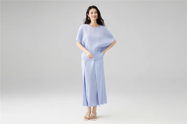 Elegant Pleated Two-Piece Skirt Set for Women