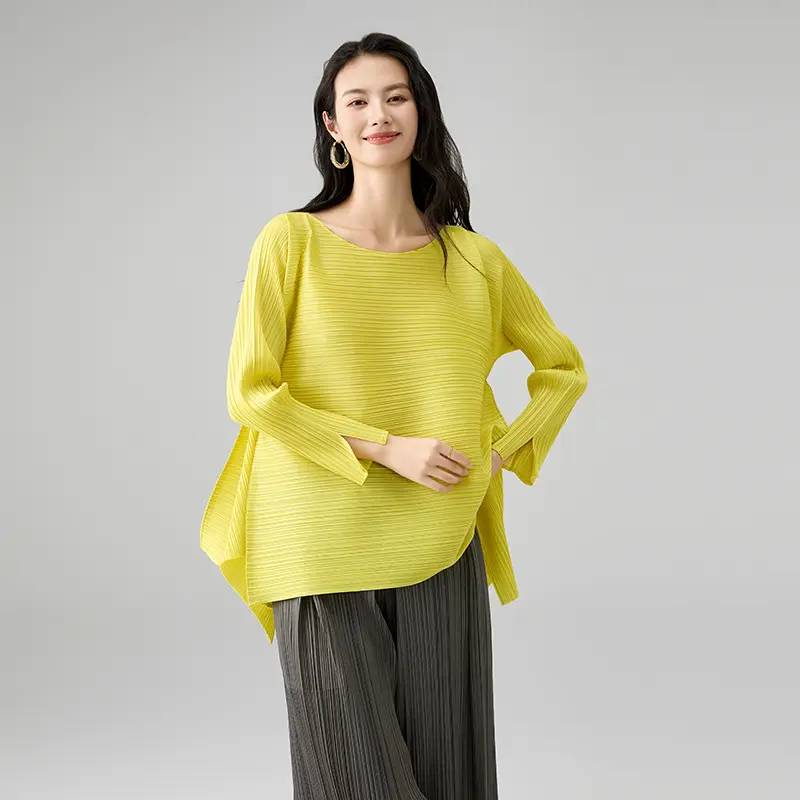 Women’s Pleated Long Sleeve Top – Asy...