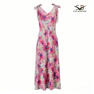 Women's Floral - Printed Pleated Slee...