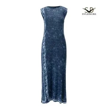 Women's Printed Sleeveless Midi Dress